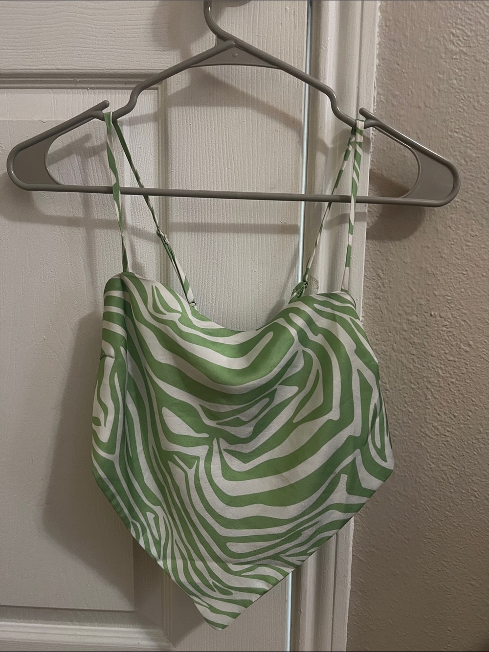 Princess Polly Green Zebra Print Bandana Top